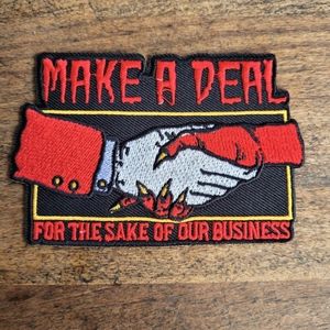 Satan, Deal with the Devil, Occult Vintage Iron on Patch.